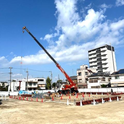 ゲンキー塩町店　新築工事　鉄骨建方